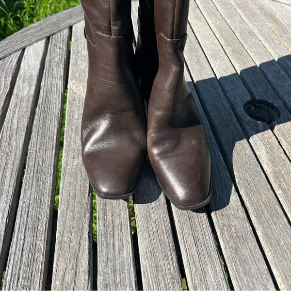 Franco Sarto Tiera Brown Leather High Shaft Heeled Boots‎ size 10 - Image 5