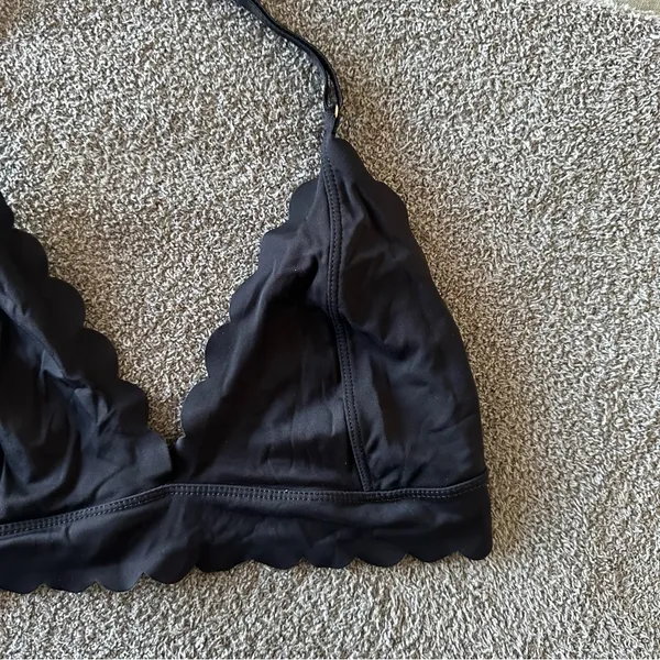 Urban Outfitters OUT FROM UNDER Black Scalloped Bralette - Image 2