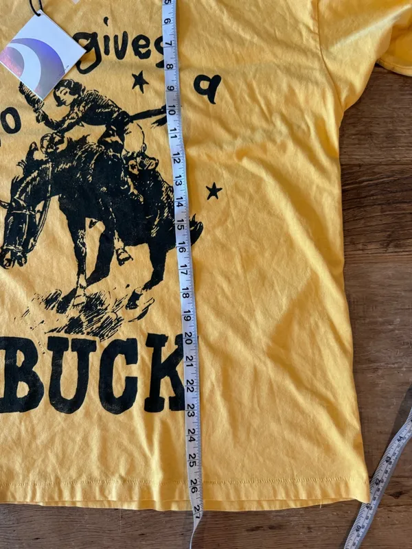 🤠NWT Daydreamer - Who Gives A Buck Tee ~ Size Small oversized Yellow - Image 9