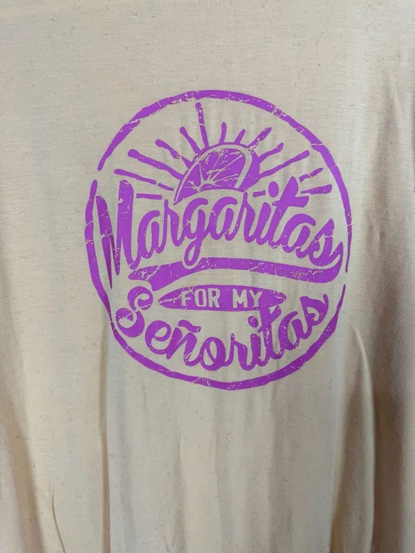 Rock & Roll Cowgirl Yellow Margaritas For My Señoritas Graphic T-Shirt - Image 3
