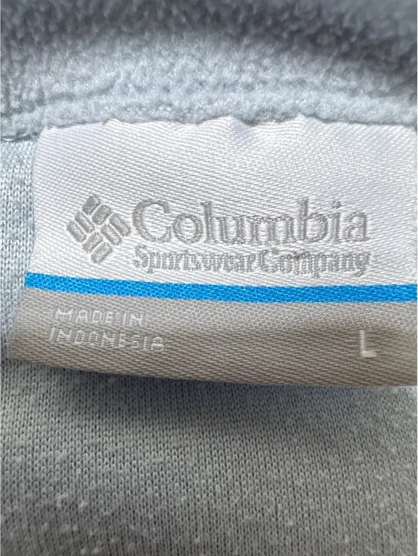 Columbia Light Blue & Gray Fleece Pullover - Size Large Cozy - Image 2