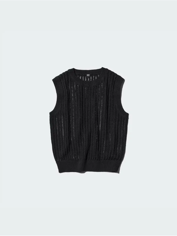 Uniqlo Black Sleeveless Knit Tank Top - Image 2
