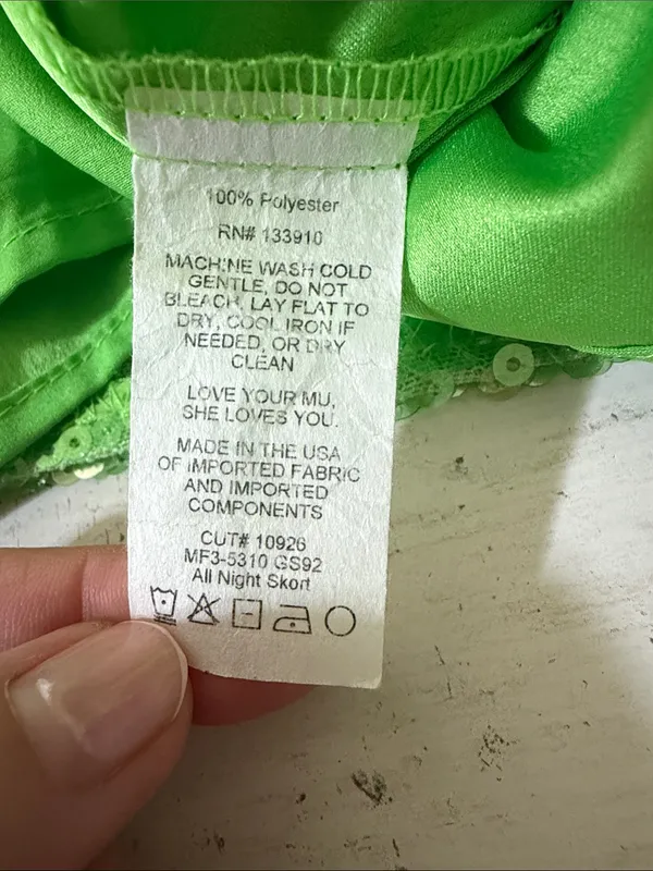 Show Me Your MuMu All Night Skort in Green Sequins Size XL - Image 9