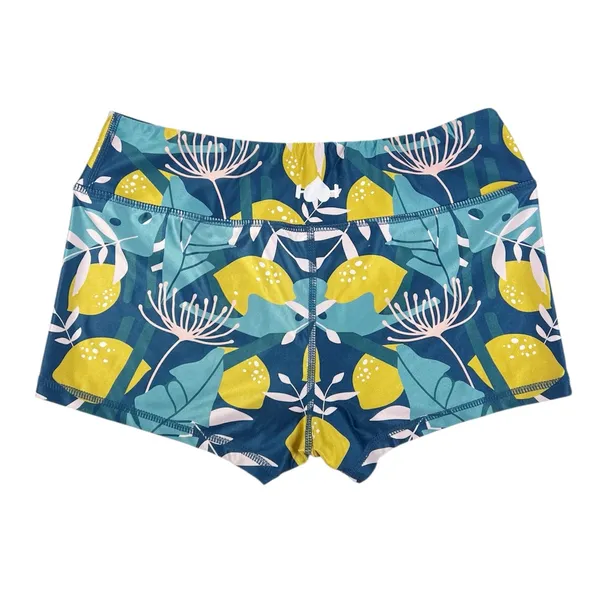 Wodbottom Blue Yellow Lemon Print‎ Shorts 2.5" CrossFit Workout Size Medium - Image 2