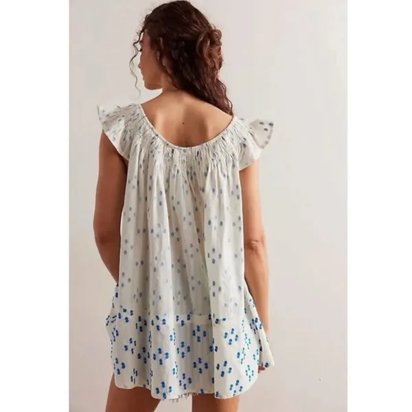 Free People Jules Cotton Embroidered Tunic White Size Small Bohemian Cottage - Image 5