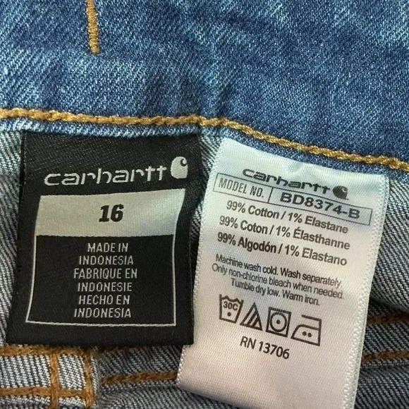 Carhartt Womens Bootcut Jeans Blue Denim Mid Rise BD8374-B Gorpcore‎ Size 16 - Image 6