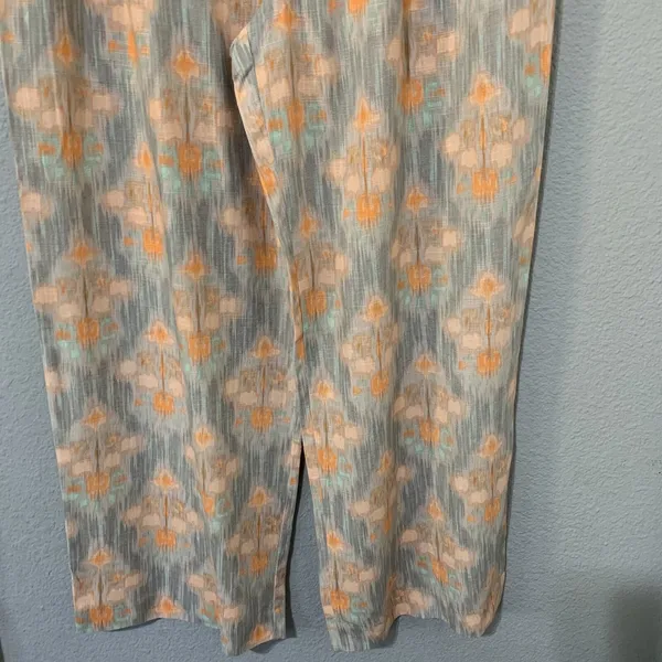 Zara‎ New Flowy High Waist Wide Leg Printed Pants with Self Belt Size L 8372/115 - Image 6