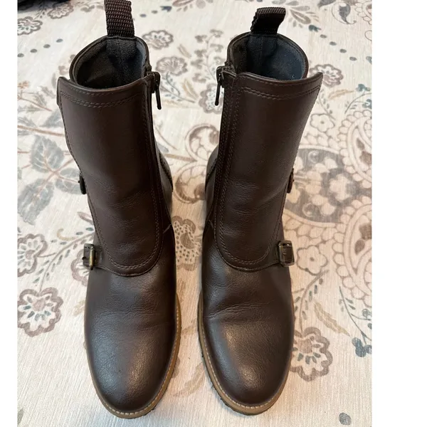 Brave Gentleman Brown faux vegan leather combat style boots Size 37 US 6.5 - Image 4