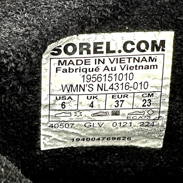 Sorel Cate Pull On Waterproof Suede Rain Ankle Boots Booties Block Heel Black 6 - Image 6