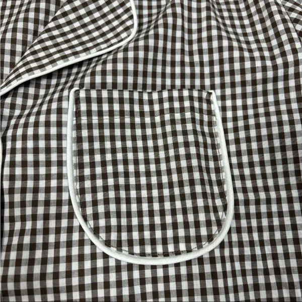 POL gingham collared pajama‎ top wooden button detail size small - Image 3