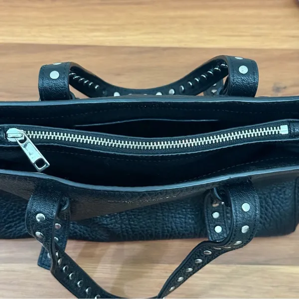 MARC JACOBS Mini T Tote Stud Black Pebbled Leather Crossbody Bag NO STRAP - Image 8