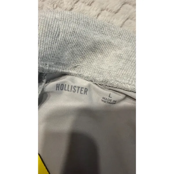 Hollister Womens Fleece Mini Skort Heather Gray Drawstring Pockets Size L - Image 4