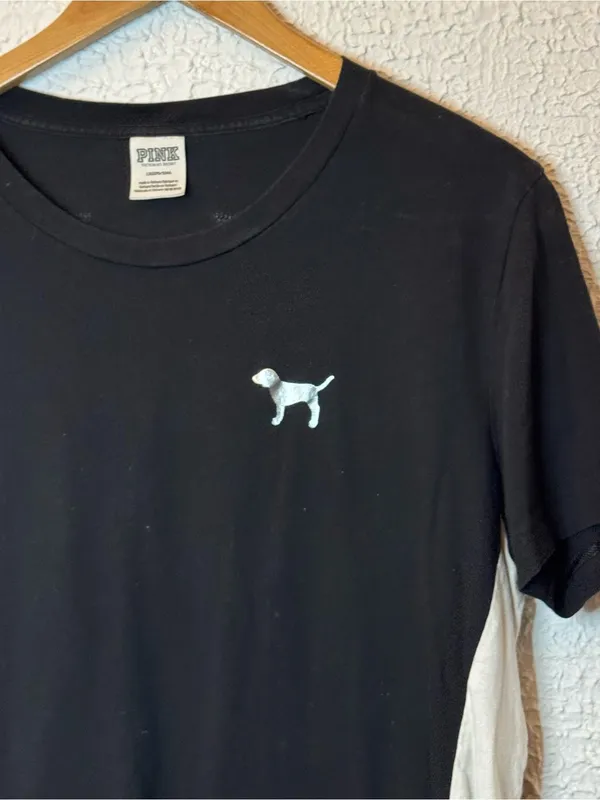 PINK Victoria's Secret Black Bling Tee - Image 3