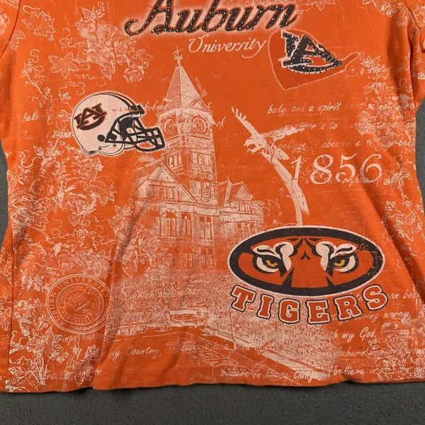 Vtg Auburn Tigers Shirt Womens Large NCAA College Football University '56 Spirit - Image 6