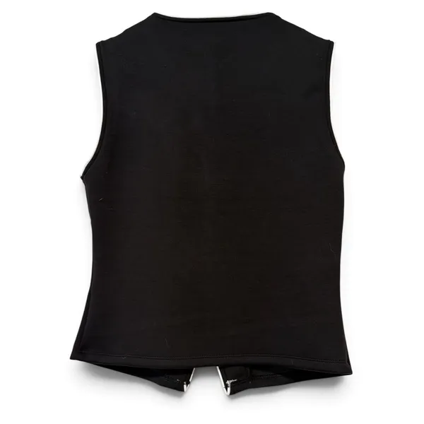 Bailey 44 Black White Contrast Piping Button Front Sleeveless Vest Top Small - Image 2