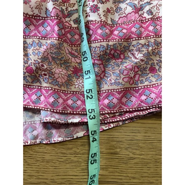 Love The Label‎ Women Size Large Dress Tiered Ruffles Lined Tied Pink Peasant - Image 4