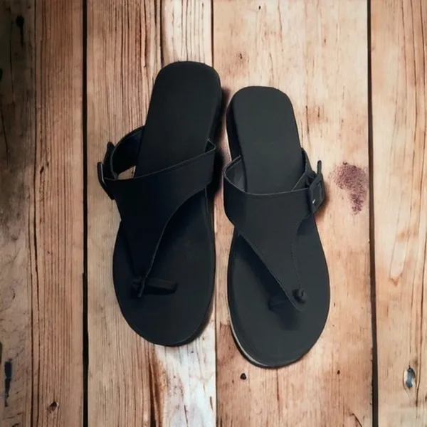 Black Platform Wedge Sandals Women’s Size 8 everyday lounge pool summer spring - Image 2