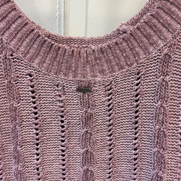 Hollister Mauve Pink Cable Knit Pointelle Cropped Tank Top Cami Small Summer - Image 4
