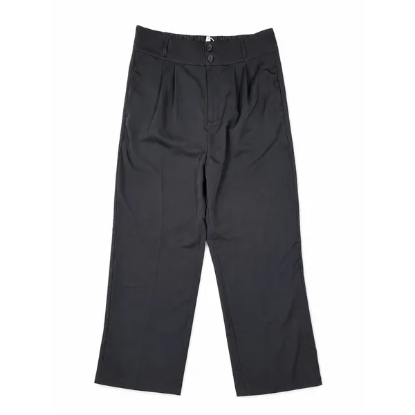 Halara High Waisted Pleated Wide Leg Work Pants Black Pull On Size L Regular - Image 4
