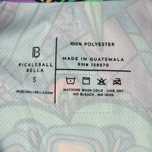 Pickleball Bella Womens Groovy Sleeveless 1/4‎ Zip Athletic Top Blue Multi Small - Image 3