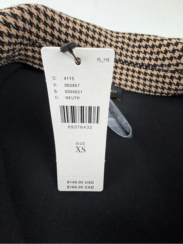 Current Air Houndstooth Shirt Jacket XS NWT‎ Shacket Neutral Plaid - Image 7