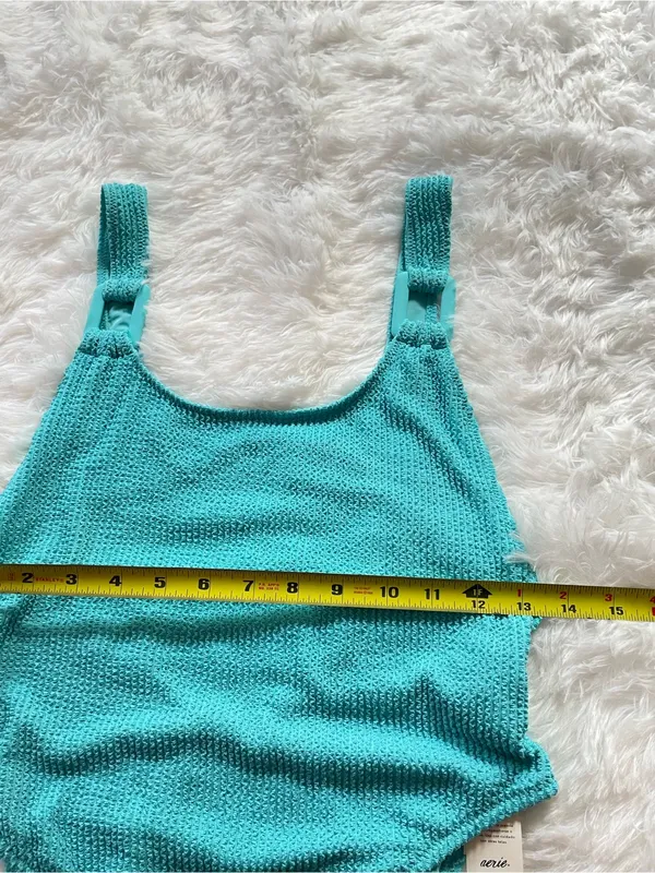 Aerie women’s Turquoise Textured One-Piece Swimsuit 🩱 size M - Image 4