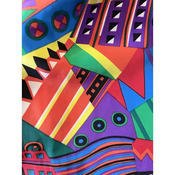 Martinique 90s Geometric Color Splash Short Sleeve Top size Medium - Image 7