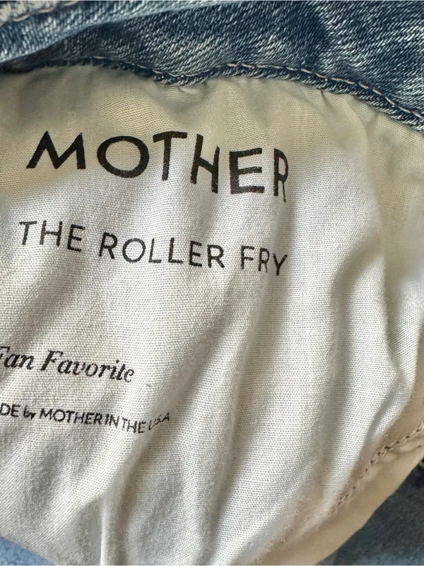 MOTHER The Roller Fray Wide Leg Jeans in Fan Favorite Sz 28 - Image 10
