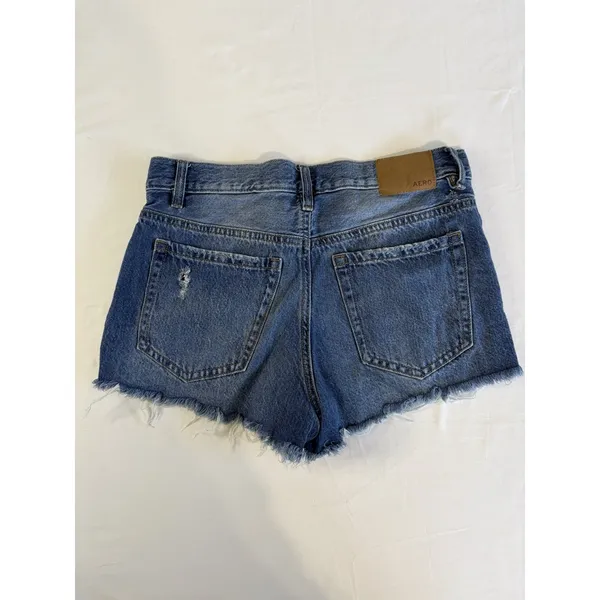 EUC Aeropostale Vintage High Rise Shorty Womens Jean Shorts, Distressed, Blue 6 - Image 4