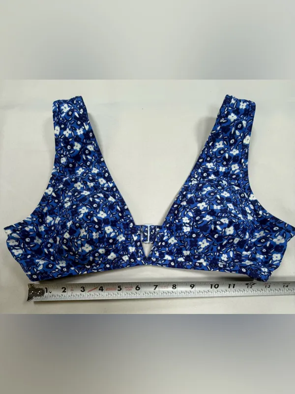 aerie Blue Floral Print Bikini Top - Image 4