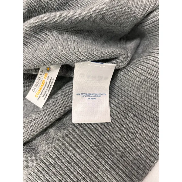 Lands’ End Women’s Gray Cotton Short Sleeve Sweater Knit Pullover Casual Top - Image 6