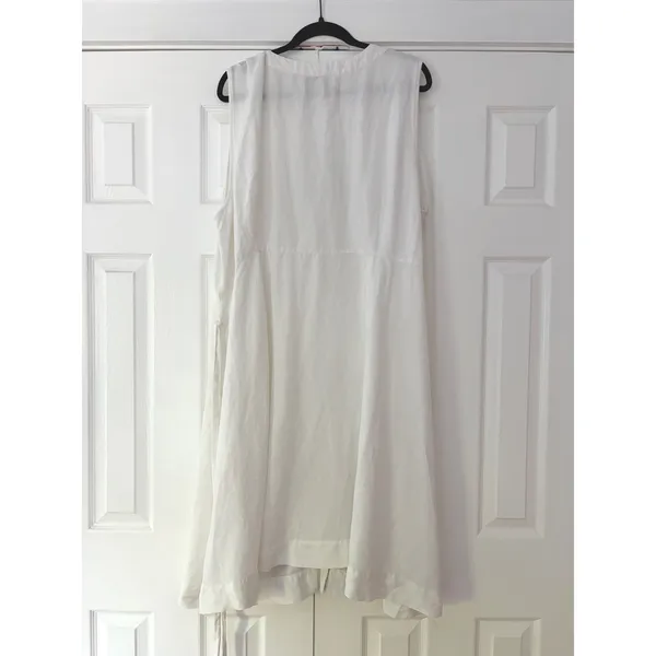 Loft Plus White Linen Blend Sleeveless Button Front Midi Dress Plus Size 24 - Image 2