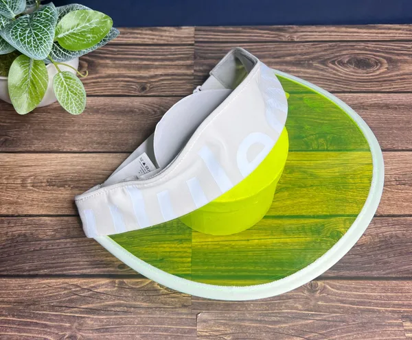 Lululemon Translucent Visor NWT Adjustable One Size (Green White) - Image 2