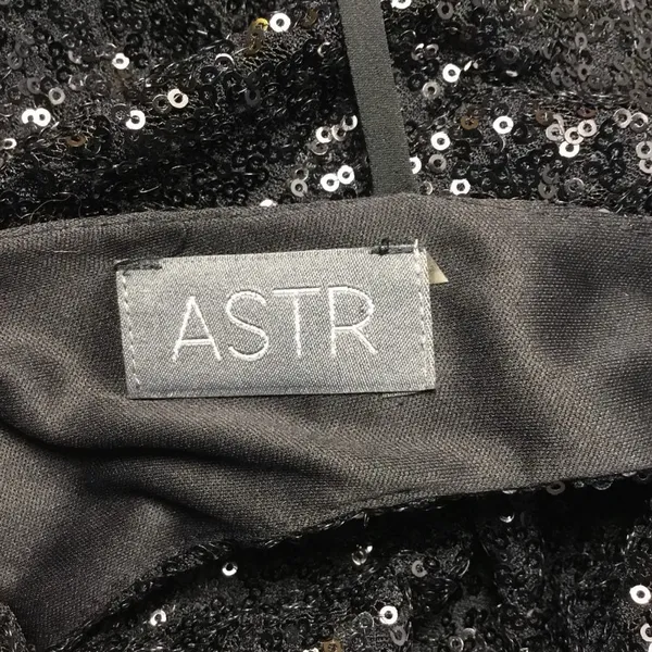 Astr Black All Over Sequin Glam Club Party‎ Concert Deep V Mini Dress S/M - Image 7