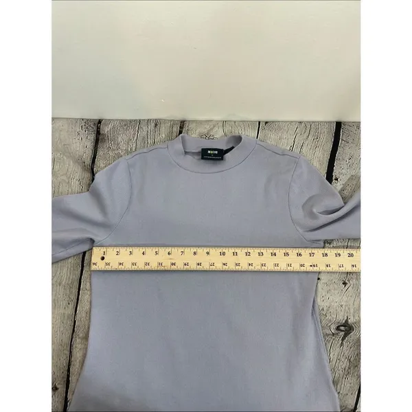 Maeve x Anthropologie Short Sleeve Ribbed Mock Neck Tee Purple Sz Large - Image 11