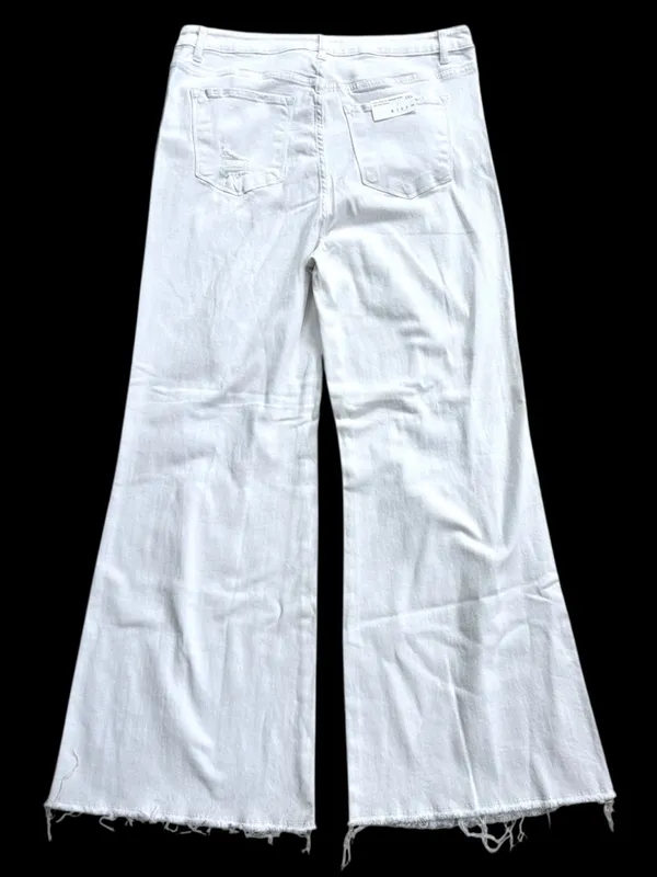 NWT Risen Jeans High Rise Distressed Wide Leg Dad Jeans White Size 3X - Image 9