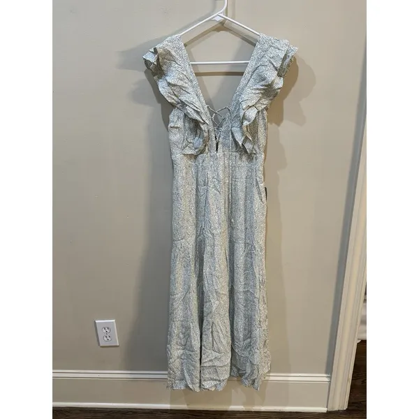 Lulus‎ Romance In Bloom Floral Ruffled Tiered Midi Dress Size Small Prairie - Image 2