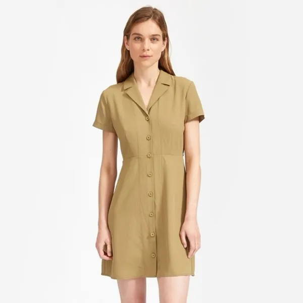 Everlane The Japanese GoWeave Notch Shirt Dress‎ Collar Mini Short Sleeve NWT 00 - Image 8