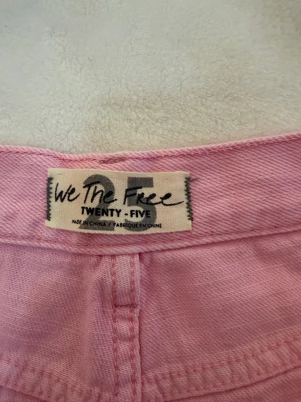 Free People We the Free Pink Denim Shorts - Image 3