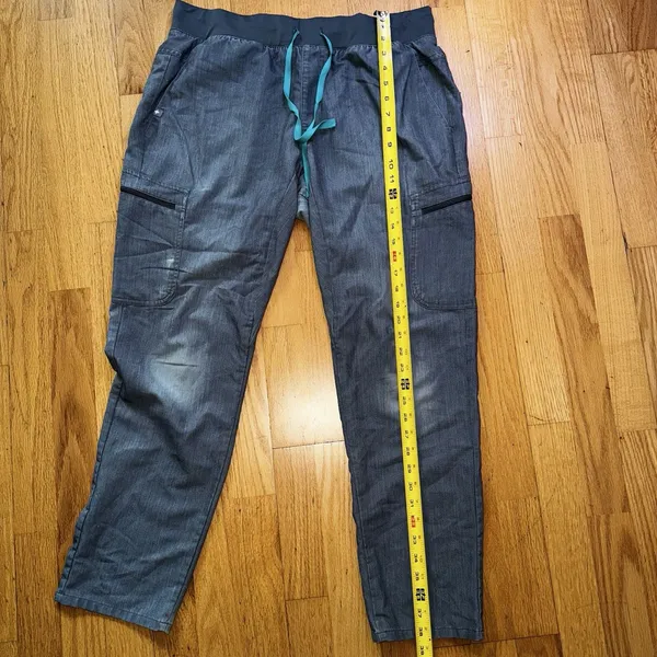 FIGS Scrub Pants Technical Collection Cargo Double Zips Gray Sz L W20SW2034 - Image 7