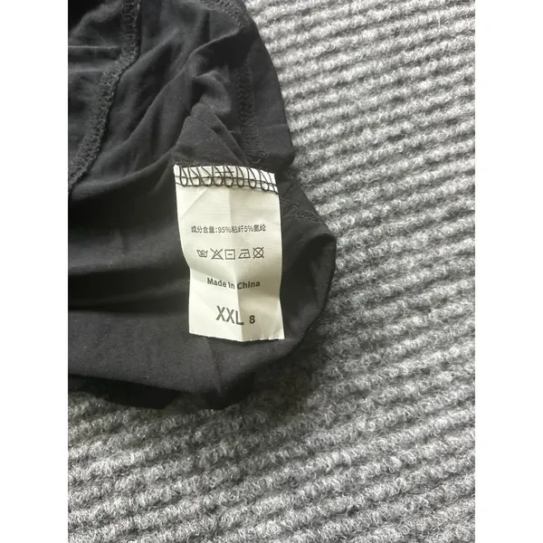 Womens Black Long Sleeve Round Neck Curved‎ Hem Viscose Blend Top Athleisure XXL - Image 6