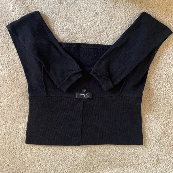| Black Off Shoulder Turtleneck Crop Sweater l Size XS-S - Image 3