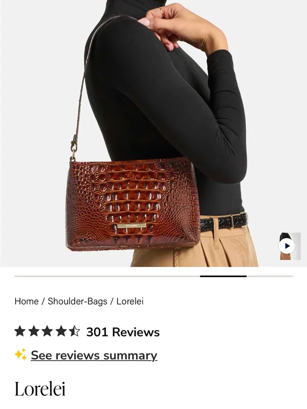 Brahmin Cognac Croc-Embossed Leather Messenger - Image 6