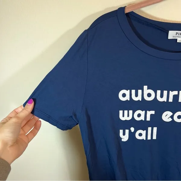 Piko Women’s Blue Auburn War Eagle‎ Y’all Gathered Tunic Top Medium NWT - Image 5