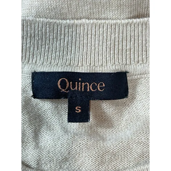 Quince Women’s S Oatmeal Cashmere Blend Crewneck Sweater Organic Cotton - Image 8