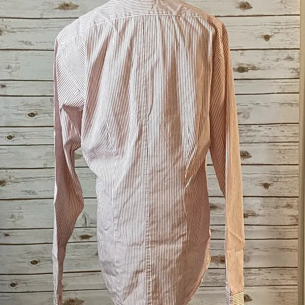 J Brand classic red/white striped long sleeve button-down shirt Size XL - Image 6