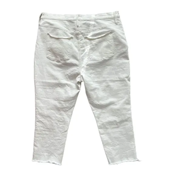 Madewell the high-rise slim crop boyfriend Jeans size 35 White Spring Summer - Image 4
