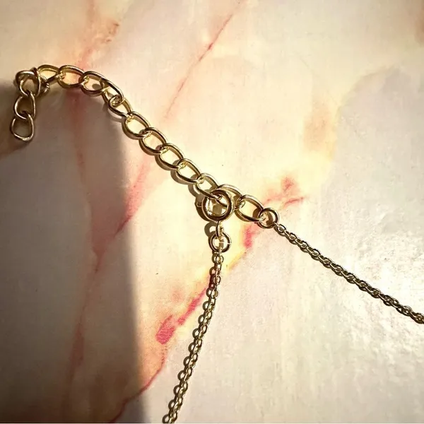 Gold tone rhinestone dainty pendant necklace - Image 5