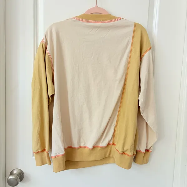 By Together Cream and Tan Colorblock  Top - Image 4