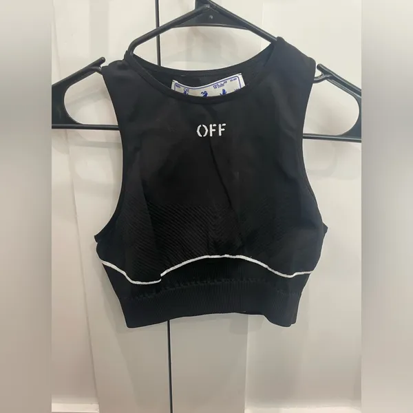 Off-White Black and White Athletic Logo Seamless Bra Size S-M - Image 2